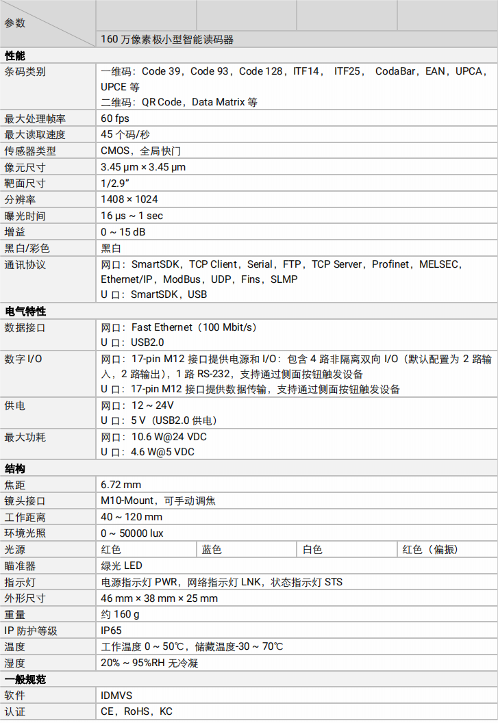 ?？礛V-RD716-2智能讀碼器參數(shù)圖